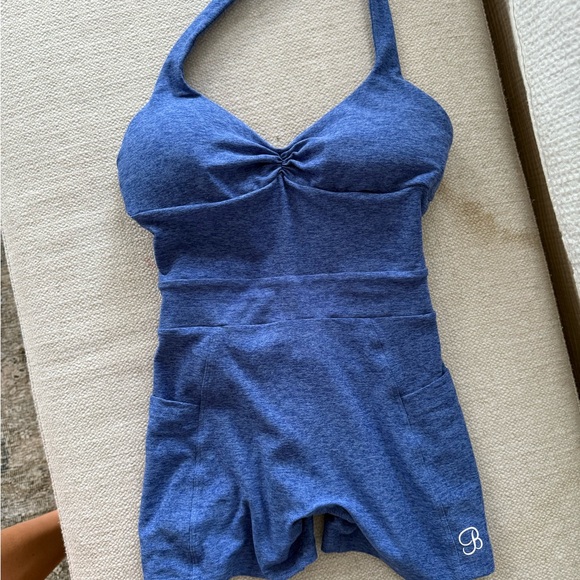 Bombshell Sportswear Blue Halter Bodysuit - Picture 1 of 4
